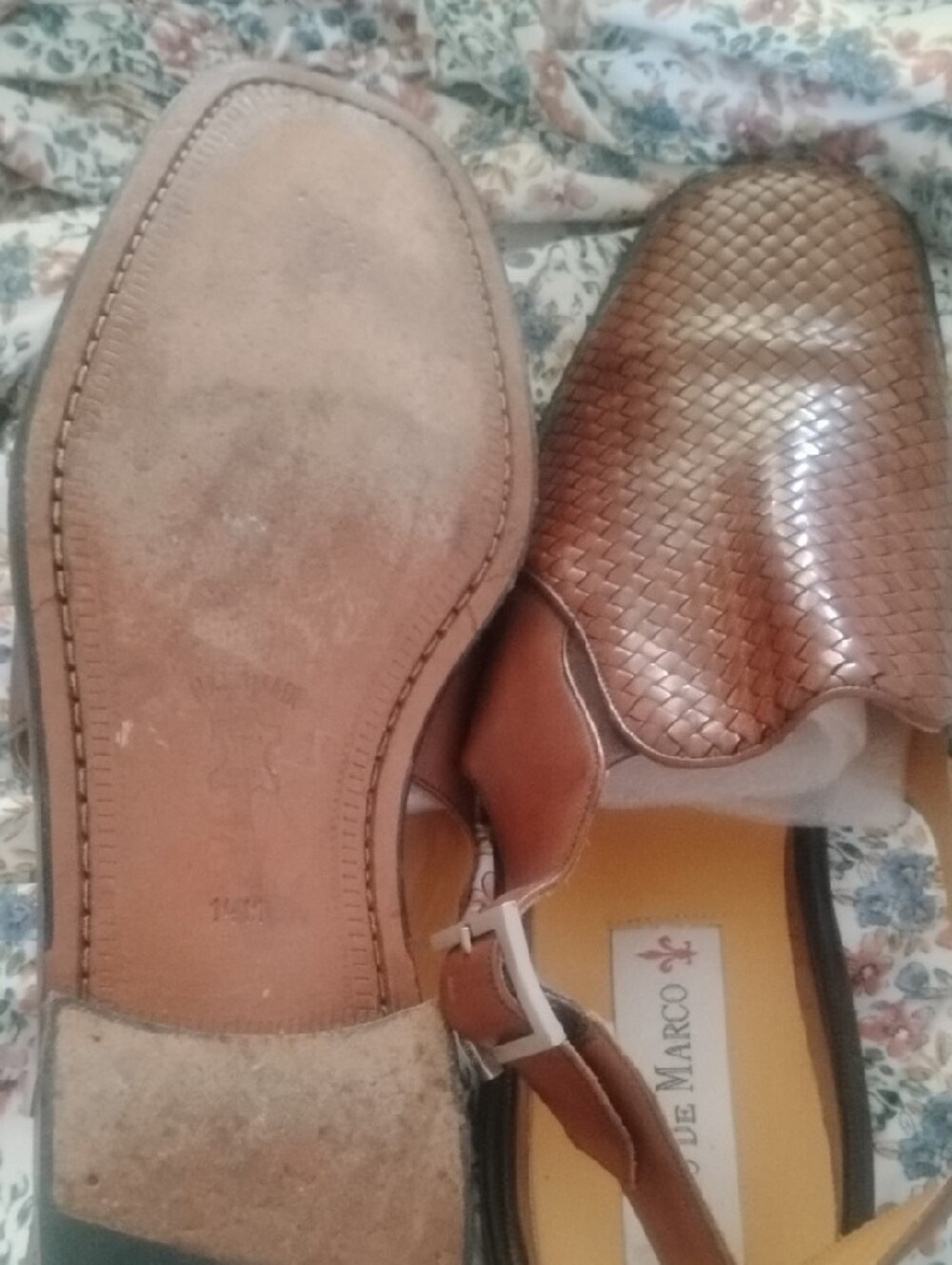 Paolo De Marco Woven Leather Slip-On Brown Handmade Dress Sandals Shoes Sz 14 - Picture 6 of 6